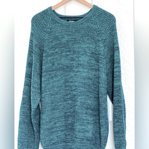 Expressions Men’s Knit Textured Sweater | Turquoise | L - Picture 3 of 9